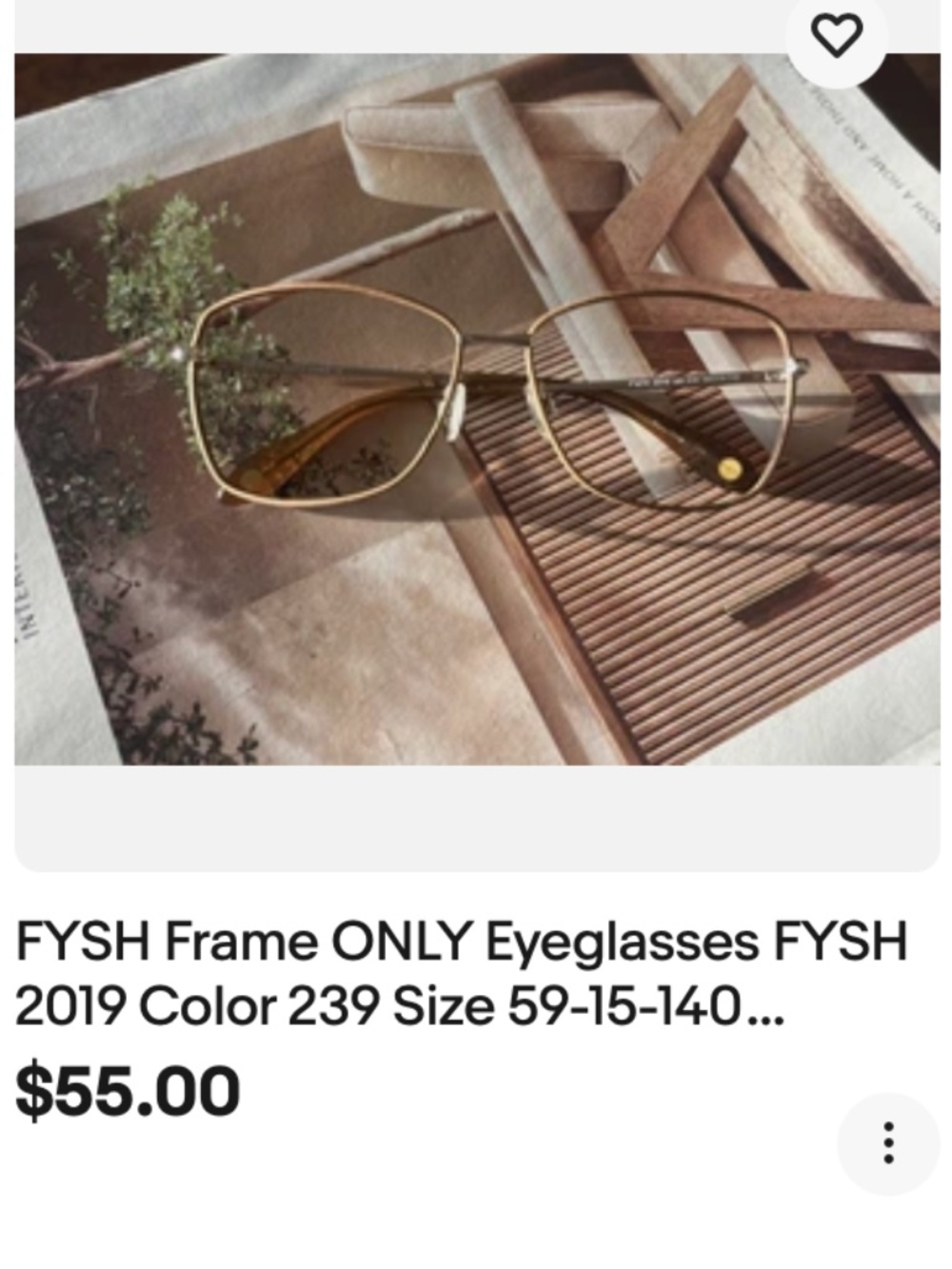 FYSH Frame ONLY Eyeglasses FYSH 2019 Color 239 Size 59-15-140 Replacement Frame
